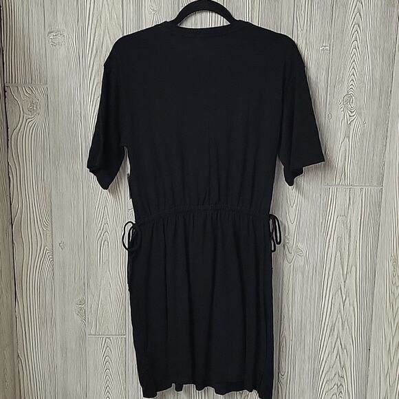 Old Navy Solid Black Short Sleeve Cinched Waist Tee Shirt Dress Womens S NWT - Picture 7 of 13